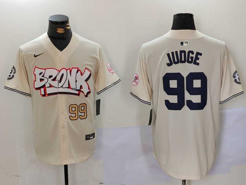 Men%27s New York Yankees #99 Aaron Judge Cream Limited Stitched Baseball Jerseys->new york yankees->MLB Jersey
